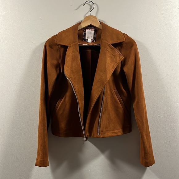 Size XS Lauren Conrad brown faux suede jacket. - Picture 3 of 5